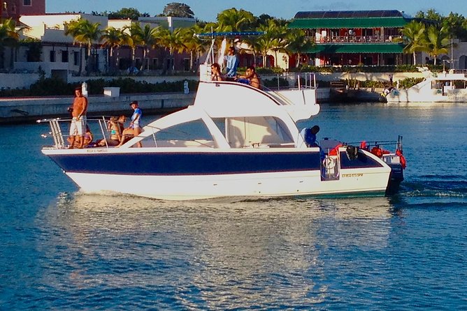 Cap Cana Private Family Catamaran - Fishing Lodge and Plaza de Pescadores: quick land look, not a long detour