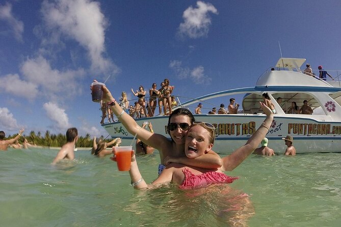 Catamaran party in Punta Cana with open bar, music and more - Stop One in Bavaro: Dolphin Viewing From the Boat