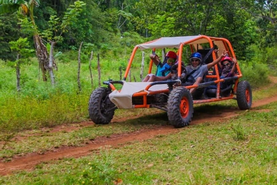 Flintstones Buggy, Cave and Adventure in Bavaro - Flintstones-themed buggy, but this is real Dominican countryside