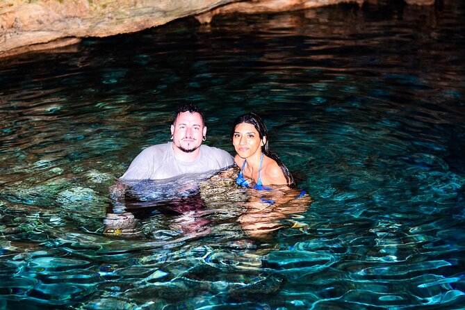 Full Day ATV Experience and Booze Cruise with Open Bar - Water cave stop: cool shade before the beach
