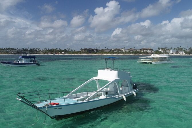 GlassBottom Catamaran with Slide - The Natural Pool Stop: Warm Water and Open-Ocean Scenery