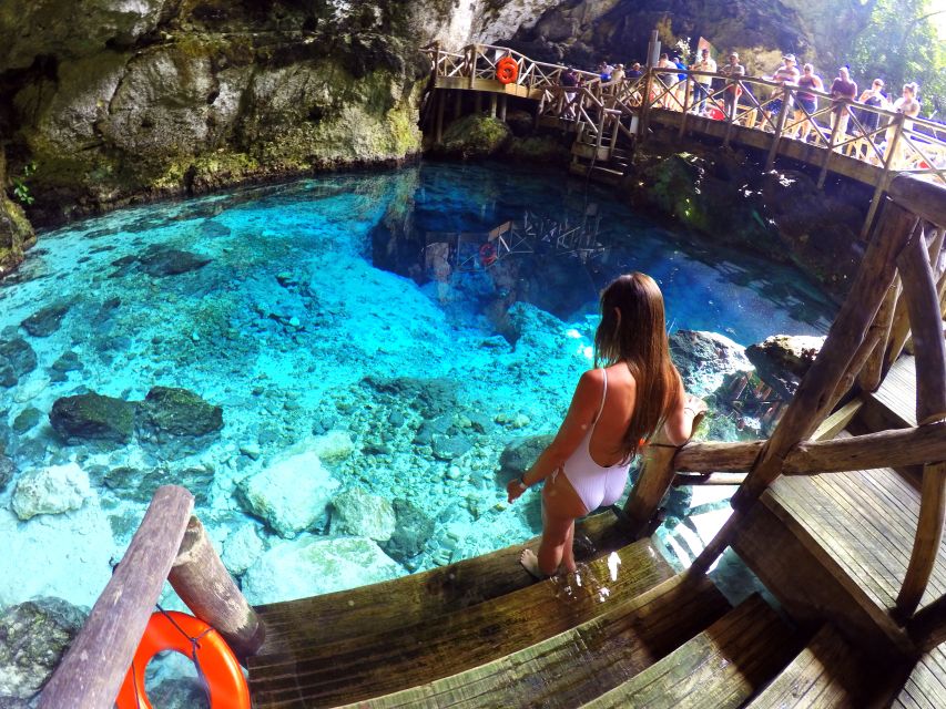 Punta Cana: Blue Hole and Scape Park Cap Cana Entry Ticket - Zip Line Eco Splash: glide through water fountains and cannons