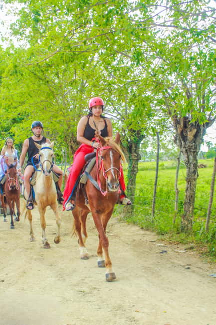 Punta Cana Horseback riding & Sunset + beach + free pick-up - Virgin Macao Beach + the river encounter: sunset potential with a reality check