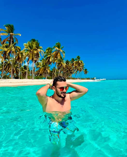 Punta Cana: Saona Island VIP | Private Beach, Open Bar & Lunch - The catamaran ride across the Caribbean: music, open bar, and crowd energy