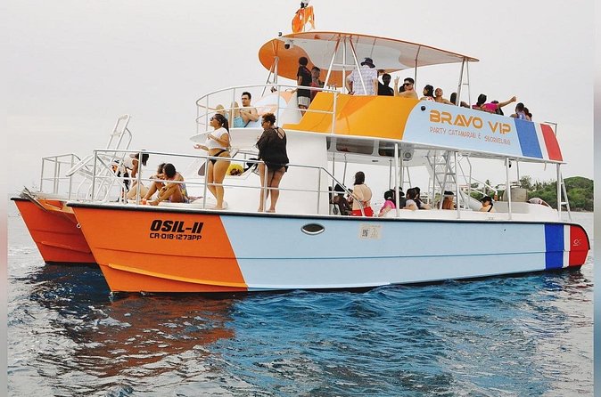 VIP Party Boat & Snorkeling - Snorkeling on Coral Reefs and a Natural Pool: Two Stops, Provided Gear, Clear Water